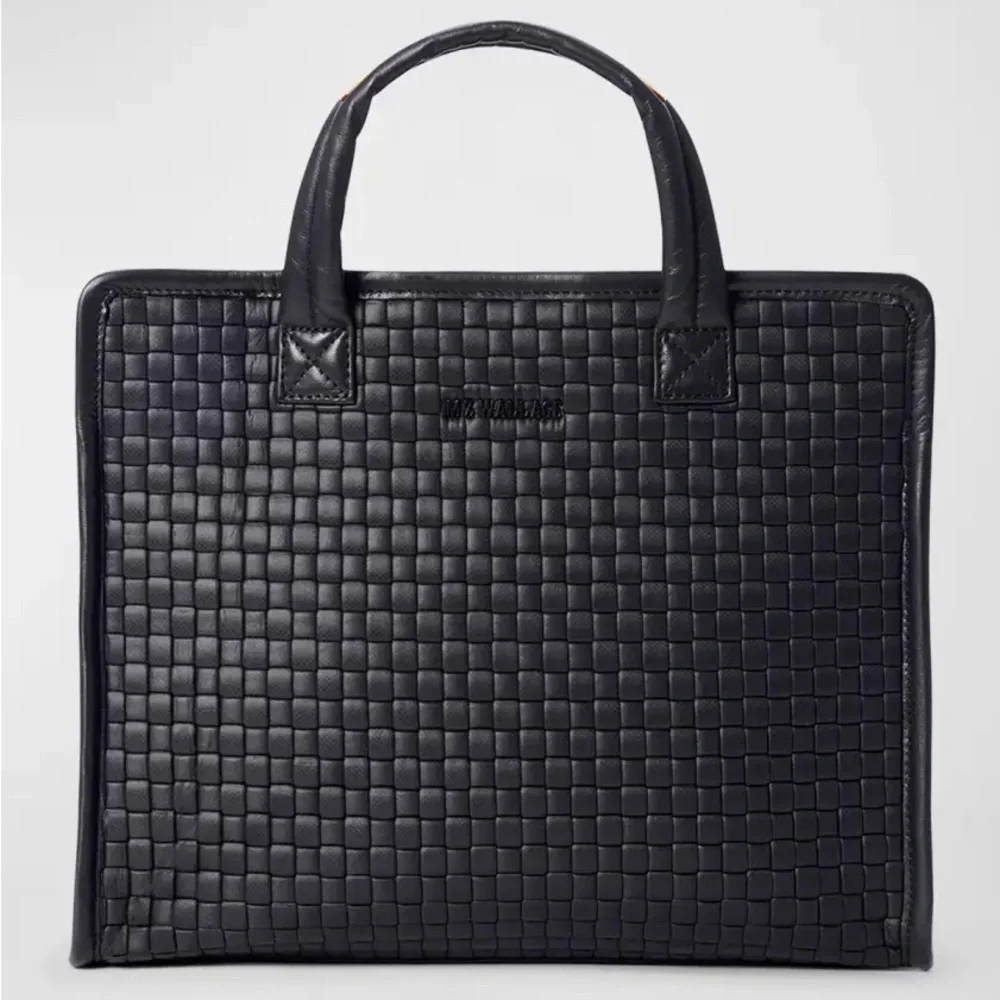 NWT MZ Wallace Black Medium Woven Box Tote. - Picture 1 of 16